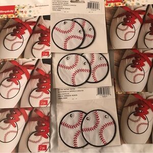 Simplicity White & Red Baseball Shoe Embellishments